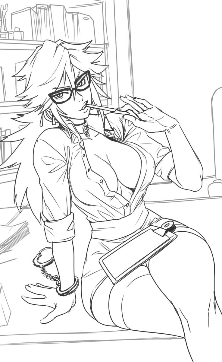 The reason was she would be Cody's secretary, helping him deal directly with criminals 'cause she knows most of them. The original idea came from @TremorBD , for a commission.