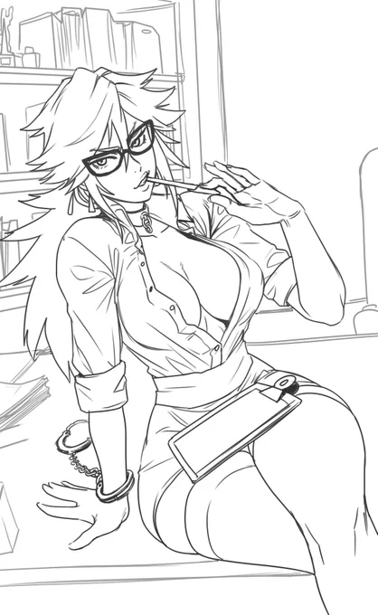 The reason was she would be Cody's secretary, helping him deal directly with criminals 'cause she knows most of them. The original idea came from @TremorBD , for a commission. 