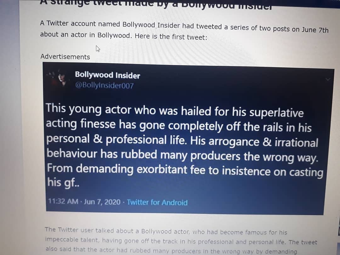 vskutwal5's tweet image. Coincidence no!
C it was planned,started defaming him before his death so one questions his death😤
Fuck off bollywood insider,you bustard
C it was planned, started defaming him before his death so one question his death
We want justice!
#SCApproveCBIForSSR
#SCMonitoredCBIForSSR
