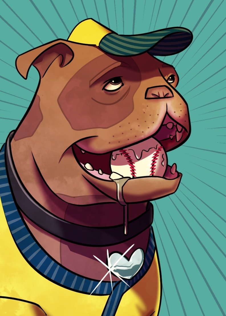 Number 1 doggo and #blaseball pitcher for the Shoe Thieves, Beasley Gloom.