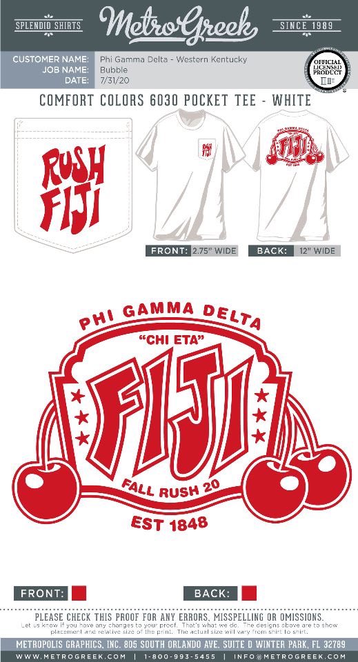 It’s that time of the year again! Retweet this for your chance to win one of our Fall 2020 Rush shirts! Winner will be picked on August 24th! #RushFIJI