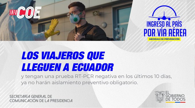 Ecuador ha reabierto para llegadas internacionales con una p - Coronavirus a nivel mundial y Turismo: noticias, dudas salud