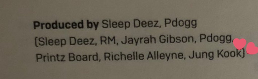 The album booklets themselves also have credits written out. Producers listed as Produced by: and writers/composers within the brackets. Here is an example from My Time.