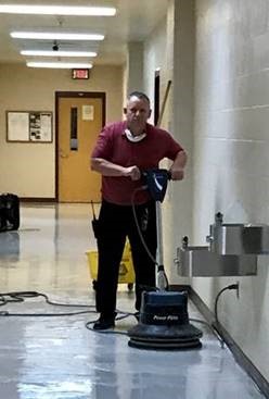 MoCorrections's tweet photo. Our educators are heroes. Mid-pandemic, Education Supervisor Greg Smith transferred between prisons but, because of a hiring freeze, continued to work for both sites. He also serves as a trainer &amp; staff ambassador.  And sometimes he buffs the floors. #mobacktoschool #WeServeMO https://t.co/zqucmD8JN2