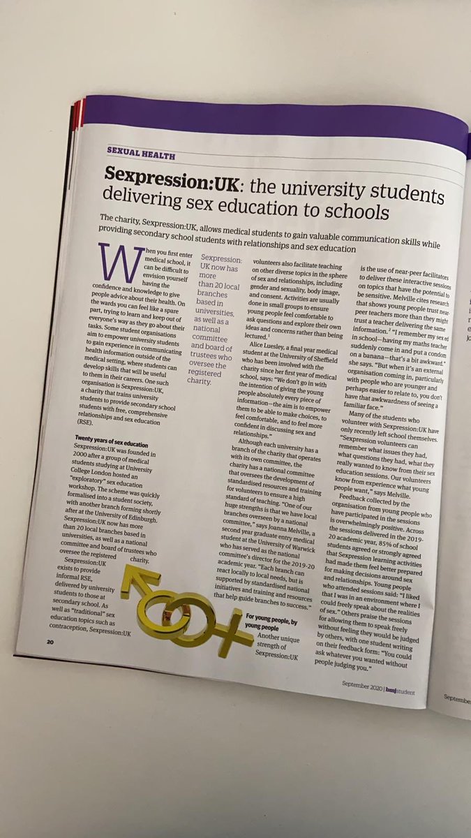 Sexpression's tweet photo. Look where we are 👀 thank you to @BMJStudent for featuring us in your September edition ✨ https://t.co/I28iqCoNLG