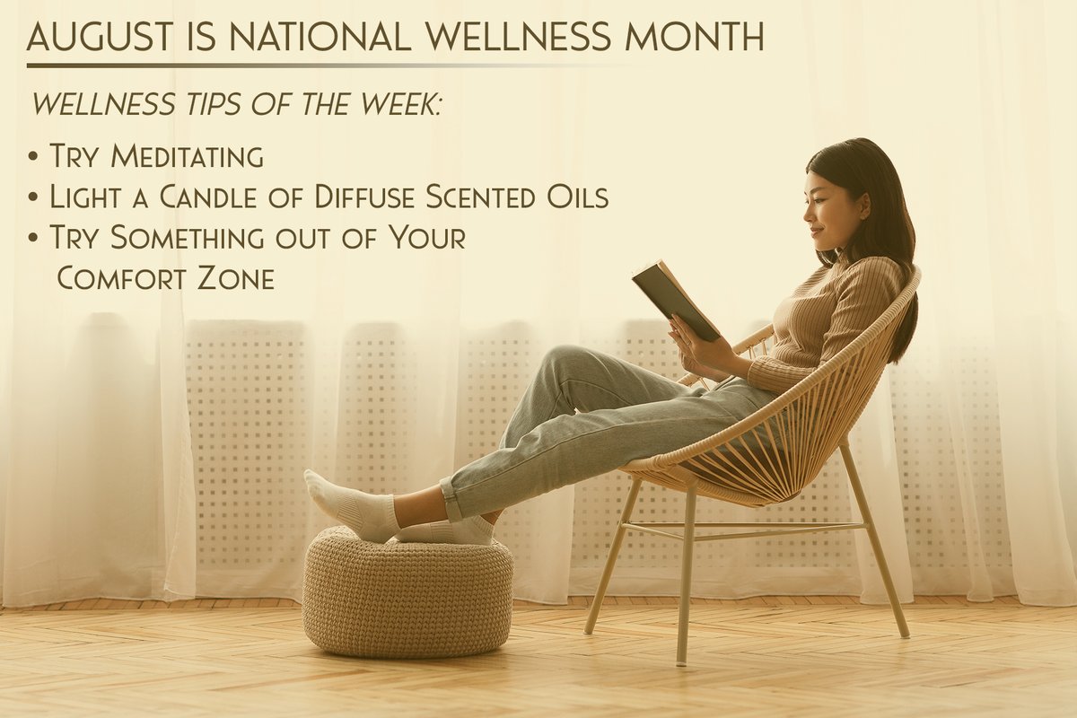 GIconsultantsNV's tweet photo. August is #NationalWellnessMonth! We will continue to participate by sharing wellness tips that can be incorporated into your routine each week 🧘‍♀️

To learn more about #WellnessMonth, visit the Wellness Month website: https://t.co/2wa6nFpiLx https://t.co/kWS6yuiKTs