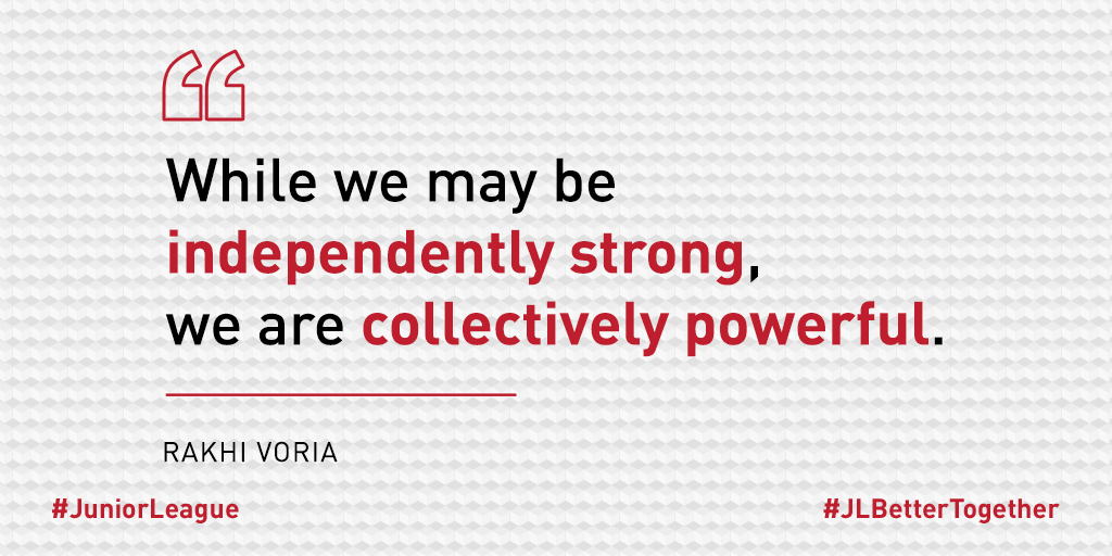It is our collective responsibility to make space for every person’s voice to be heard. And it is when we see past our differences to our commonalities as human beings, we come together as a strong community capable of moving mountains. #JLBetterTogether #JuniorLeague #JLG
