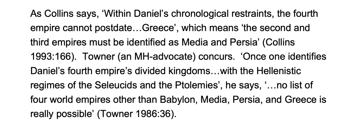 ...then they entail a particular view of Daniel’s four-empire schema.Daniel’s 2nd and 3rd empires can only really be depictions of Media and Persia.