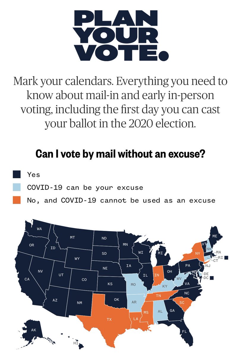 MeettheBlacks's tweet photo. 🗓 Mark your calendar and if eligible (according to this map) request your mail in ballot today! Return by mail or drop in person on election day. https://t.co/X0goAsPazt for more info. ✌🏾 #bewokevote #planyourvote #countdownto2020 https://t.co/8yIBSkyweV