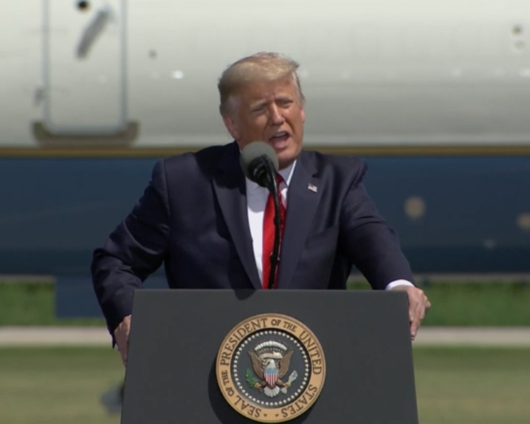 "I'm sort of making it up as I go along" because the teleprompters are blowing in the wind, says  @POTUS. "These suckers are about to fall down."