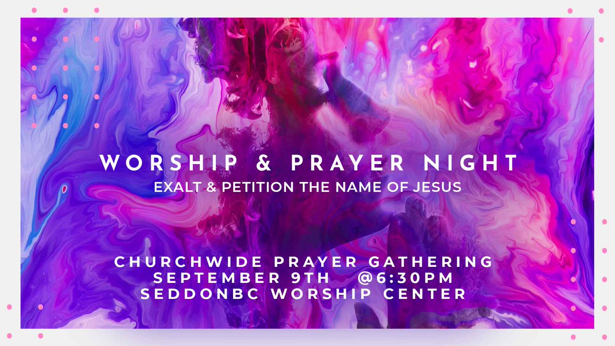 SeddonBC's tweet photo. SeddonBC, join us on Wednesday night September 9th @6:30pm for a night of worship and prayer. We need God's grace and wisdom as we seek to navigate the waters of our present time and effectively minister as God's people, both to our church and community. https://t.co/EI9Bmpyett