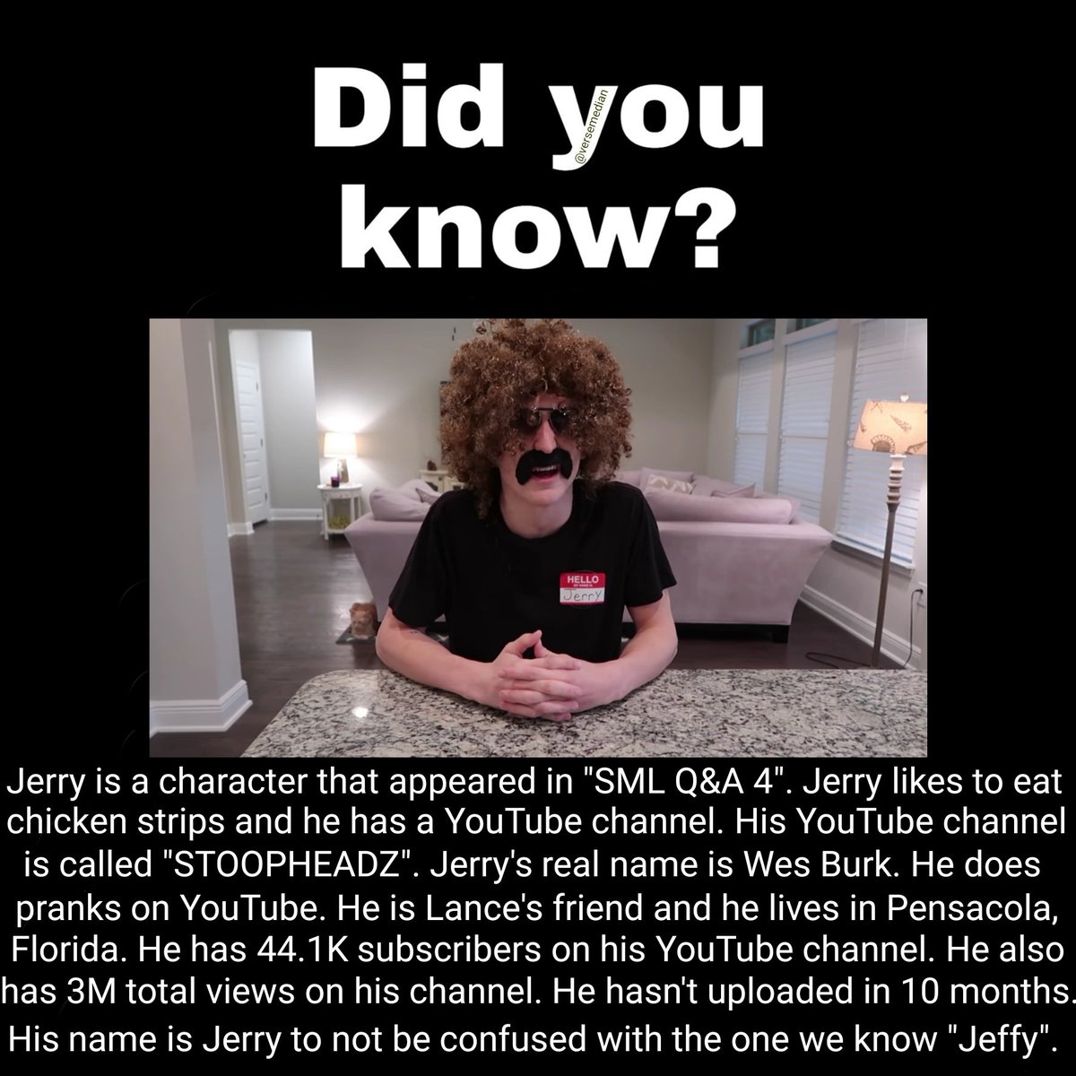 versemedian's tweet photo. A unique character.
#sml #memes #smlfacts #jeffy #jeffymemes #mamaluigi #mamaluigimemes #facts #smlfacts #history #smlhistory #chefpeepee #chefpeepeememes https://t.co/UdoFKJOfjP
