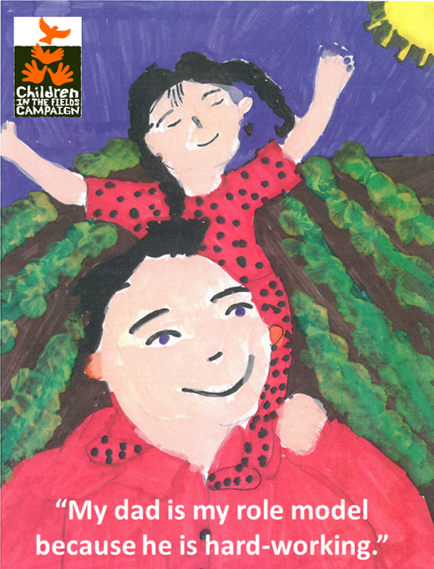CIFCampaign's tweet photo. Fatima from Indio, CA, admires her #farmworkerdad so much that she sent us this piece of art and told us about him. #FarmworkerChildren #EssayandArtContest #MotivationMonday https://t.co/EaVqvxBxLF