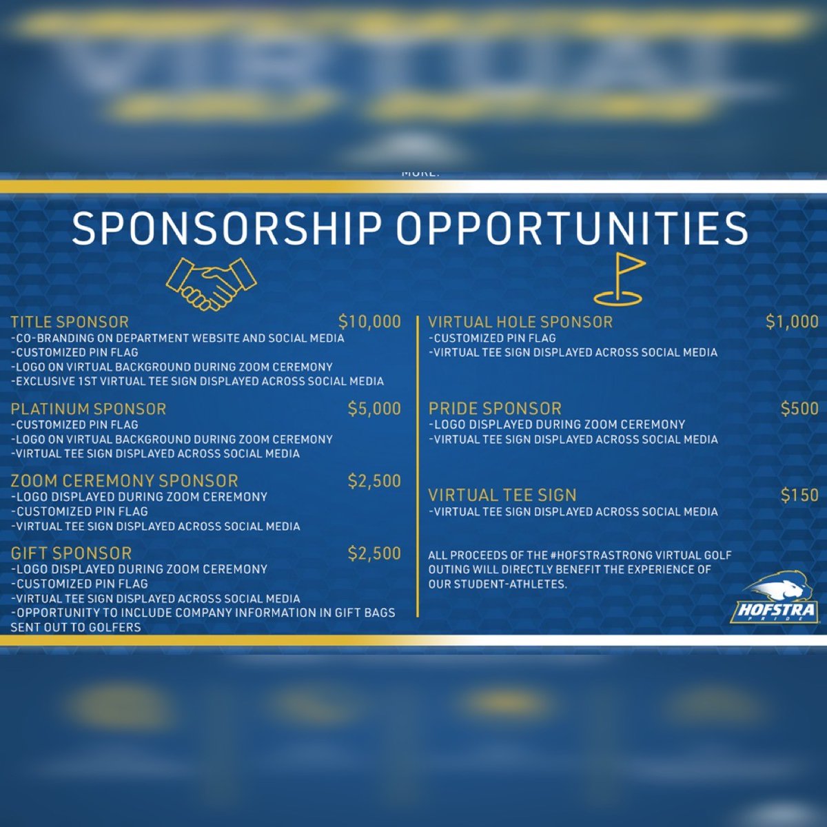 DenPapadatos's tweet photo. Support @HofstraWREST by getting involved in the @HofstraPride Virtual Golf Outing.  Looking for sponsorships that will benefit our Wrestling Program!  Reach out to me with all questions! #LetsSupportTogether https://t.co/uckAPjeRGh