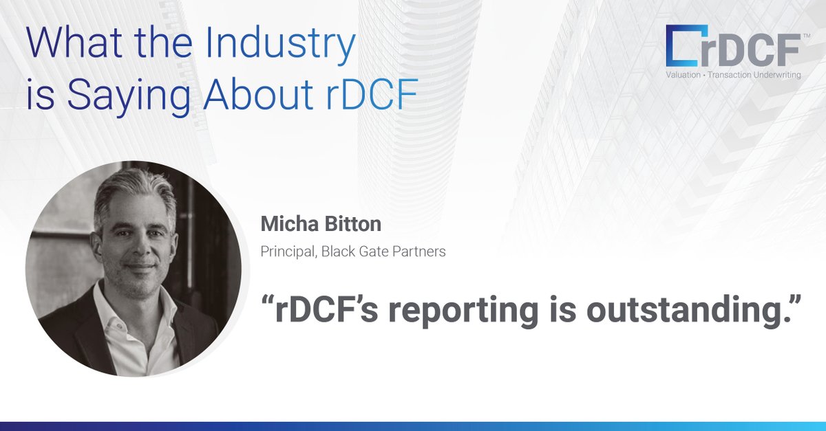 rSquaredCRE's tweet photo. Why does Micha Bitton, Principal at @goredgate, one of the Midwest's premiere CRE agencies, like our rDCF valuation &amp; transaction underwriting software so much? Find out at https://t.co/caKEfgP39U #commercialrealestate #CRE #proptech #Columbus https://t.co/pWo2GkTXGD