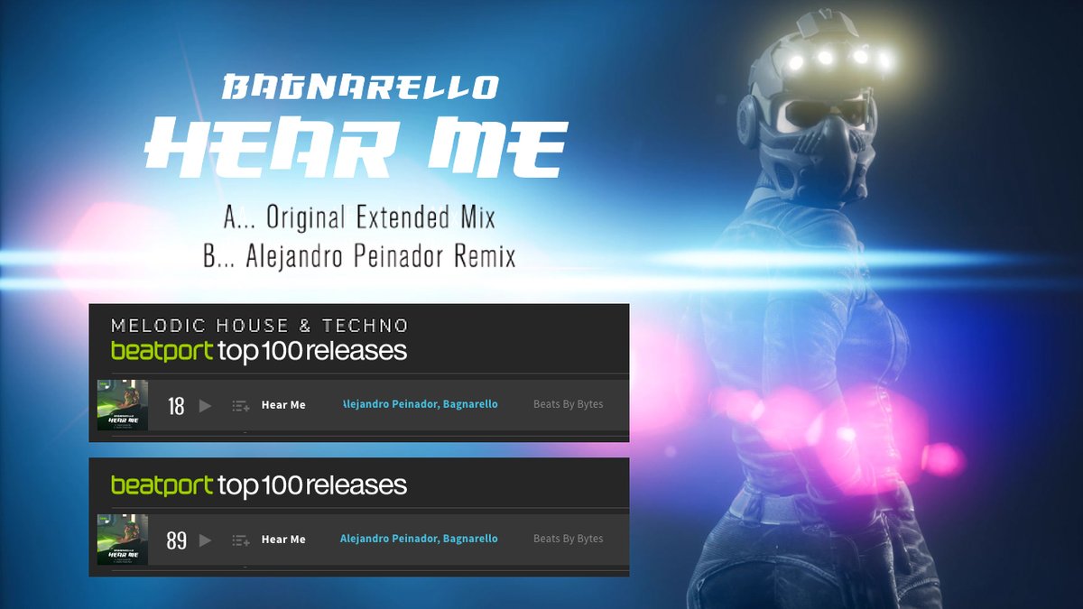 beatsbybytes's tweet image. "Hear Me" by Bagnarello now at #18 Top 100 Melodic #techno and #89 #top100 Releases in #beatport... get the extended edits here: beatport.com/release/hear-m…
#newmusic #top40 #melodictechno #recordlabel #electronicmusic