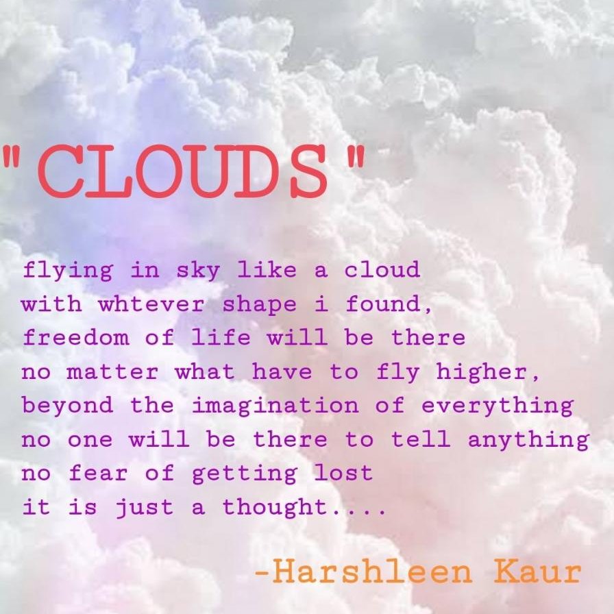 itsHarshleen's tweet photo. "CLOUDS"
#itsharshleen #KHAYAL #clouds #poem #love #sky #thought #flyinginsky #DarkMatter #selfmusing #poetrycommunity https://t.co/12ArlDayV1
