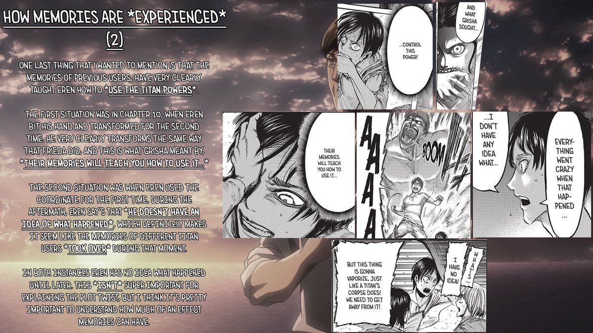 I decided to make this thread on chapter 121 of Attack on Titan, in an attempt to explain how Paths, The Attack Titan etc work. There still seems to be some confusion, so I went over the aspects that are important to understand this.MAJOR ATTACK ON TITAN SPOILERS BELOW