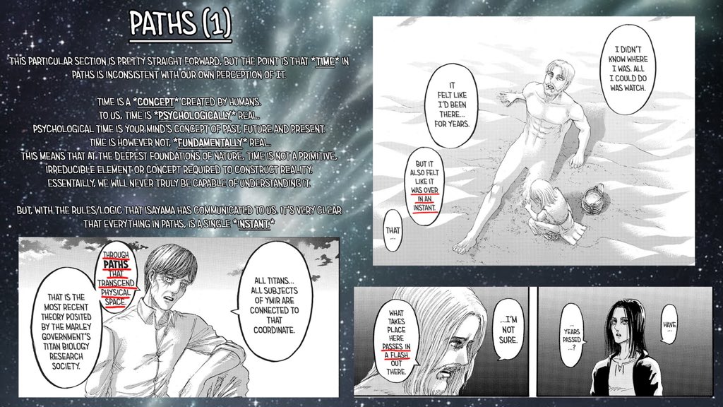 I decided to make this thread on chapter 121 of Attack on Titan, in an attempt to explain how Paths, The Attack Titan etc work. There still seems to be some confusion, so I went over the aspects that are important to understand this.MAJOR ATTACK ON TITAN SPOILERS BELOW