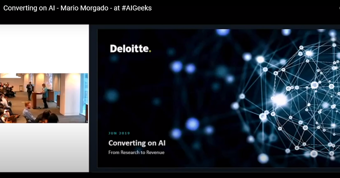 softgeeksca's tweet photo. @mariomorgado  @DeloitteCanada joined #AIGeeks to discuss how #AI programs are leveraged to accelerate decisions in the marketplace and their economic impact in the industry. Click link for presentation. https://t.co/4AYPDI1hlH 
 #datascience #technews #CloudAnalytics https://t.co/jA4yl0QNuE