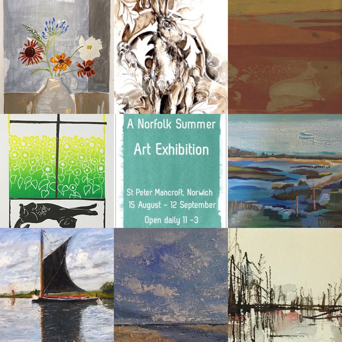 A Norfolk Summer exhibition on now at St Peter Mancroft Norwich- open daily 11-3 until 12 September 

Do view & pls share 

#norwichart #exhibition #norfolksummer #paintingsforsale

DM me for more info & to purchase