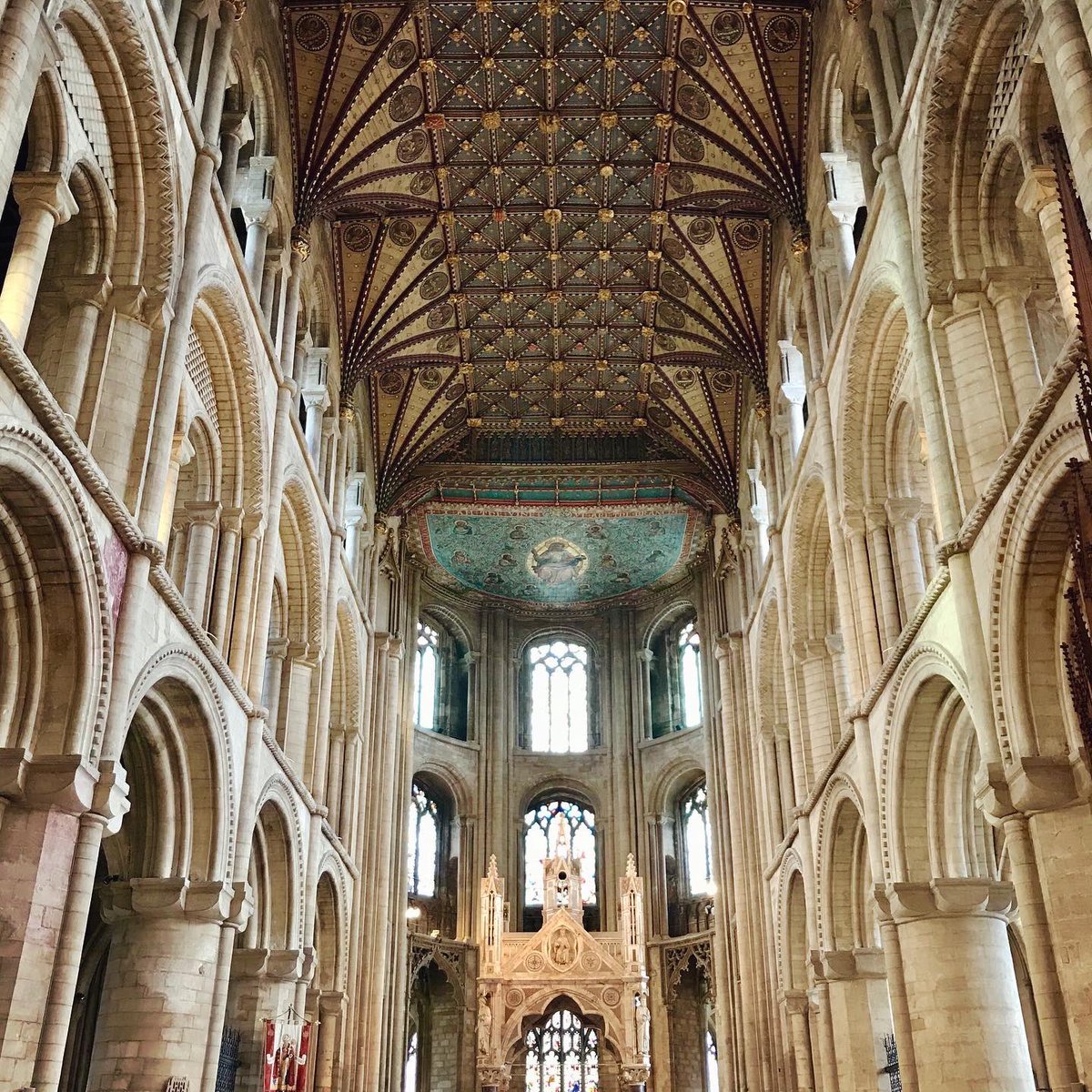 HannahFlowerday's tweet photo. Absolutely loved visiting @pborocathedral today! So beautiful! #cathedrals #peterboroughcathedral #church #medieval #ancientspace #churcharchitecture #history https://t.co/wP19heUOIm