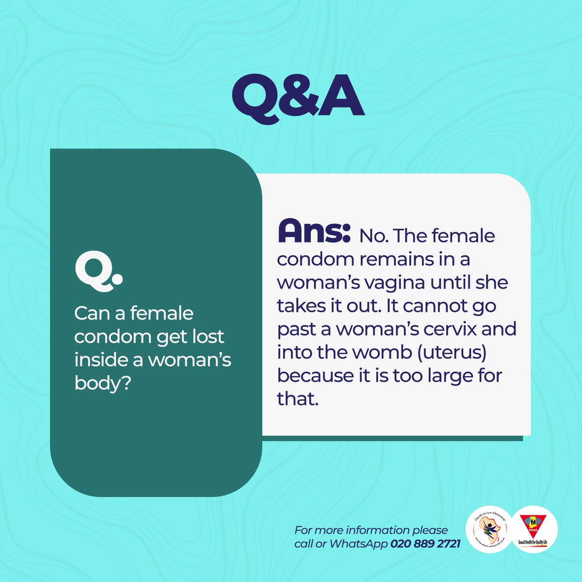 PPAGGhana's tweet image. The female condom cannot get lost inside the woman. It’s female-controlled such that it can be put on and taken out by the woman without it getting lost in the vagina. #KnowYourFPMethod 

#reproductivehealth #sexeducation #femalecondom #contraception #contraceptives