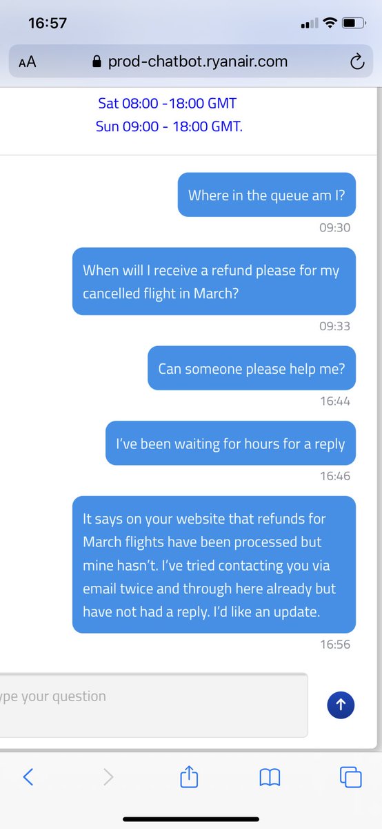 KHWilson84's tweet photo. Anyone else still not received a refund from @Ryanair for a cancelled flight after requesting a refund via email, forms and online chat, but not getting anywhere? https://t.co/jXzZIMpPpf