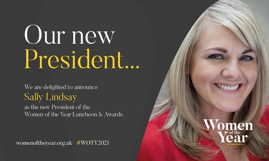 If you missed our announcement last month, the amazing Sally Lindsay is the new President of Women of the Year.

<a href="/sally_lindsay/">Sally Lindsay</a> 
#WOTY2020 #WOTY2021
#positivevibes #seeyounextyear #president #welcome #sallylindsay