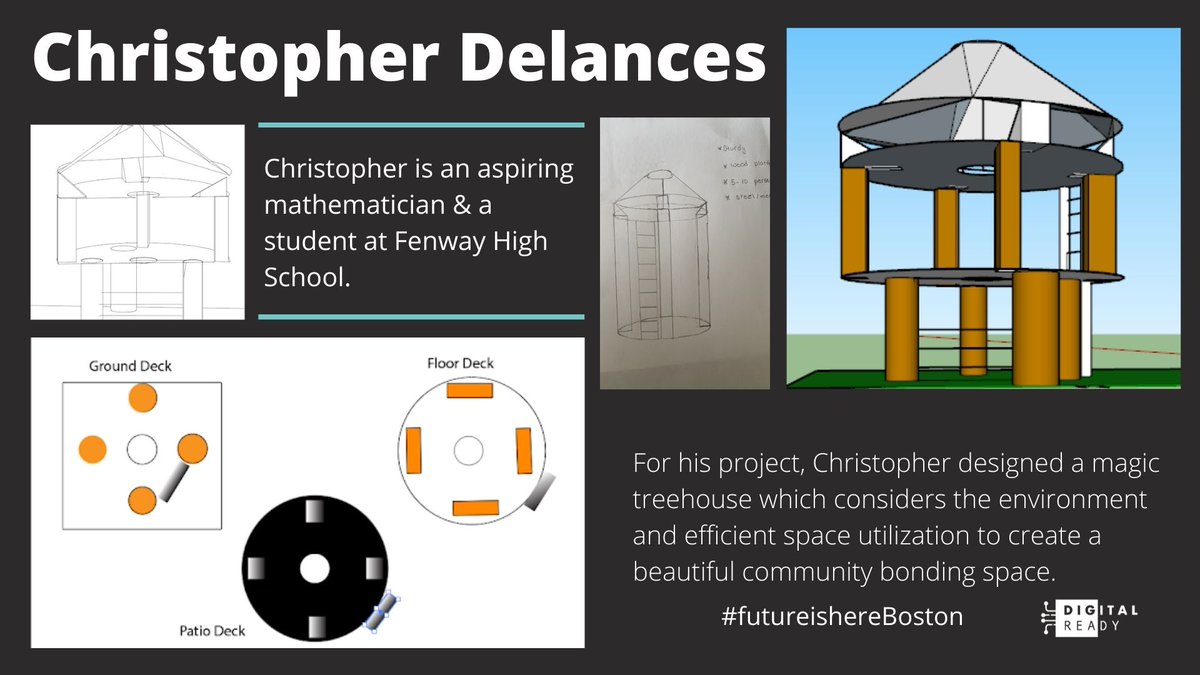 digitalreadyMA's tweet photo. Excited to share the work of a future #boston
@fenwayhs architect who was a tech apprentice in our studio this #summer through our partnership with
@BostonPIC @BSAAIA @wentworthinst #futureishereBoston @TsoiKobus #architecture - What an amazing community treehouse🌳! https://t.co/UabeyjIG4S