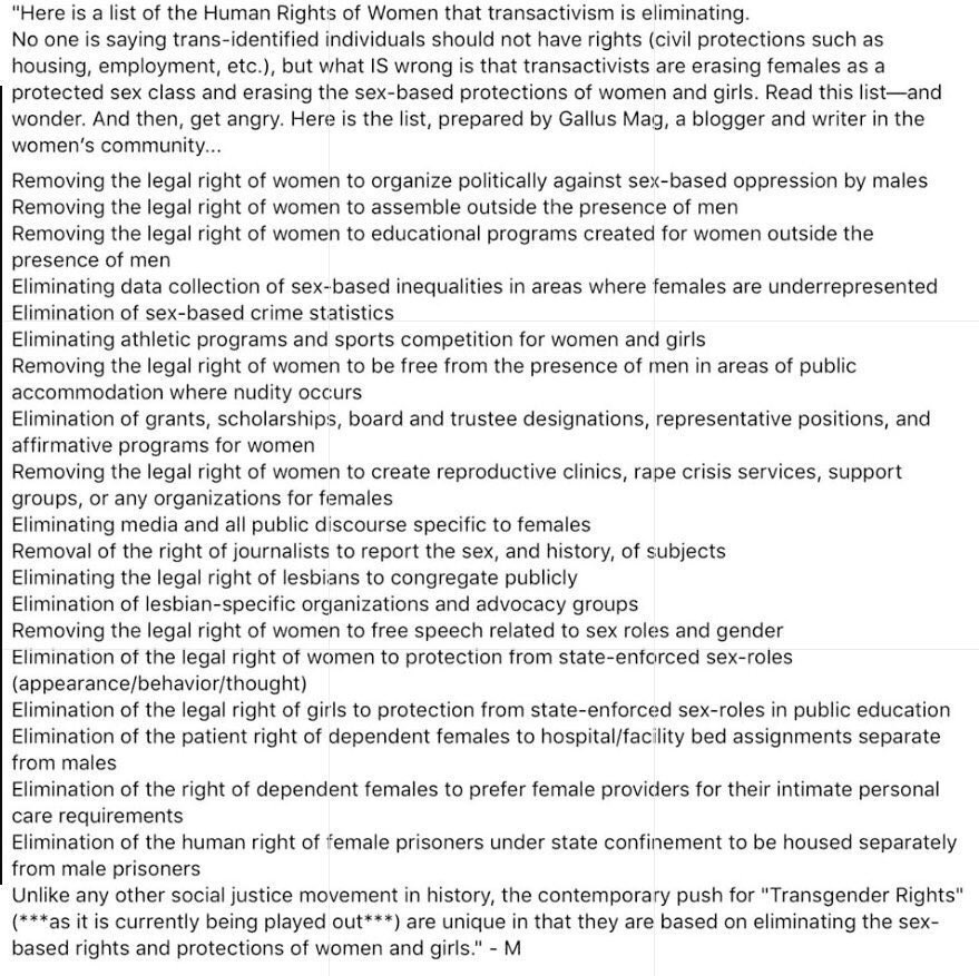 manda_kenwrick's tweet photo. @TheFunkyUnicor1 @MrYesWeCan @BonasiaBonasa @backkeirstarmer @Keir_Starmer @UKLabour @Baroness_Nichol No trans rights will be affected. This isn’t about trans rights - they have the same as everyone else #EA2010. But the #GenderExtremists want #Self_Id which will result in this 👇 https://t.co/bKmaSQNO8p