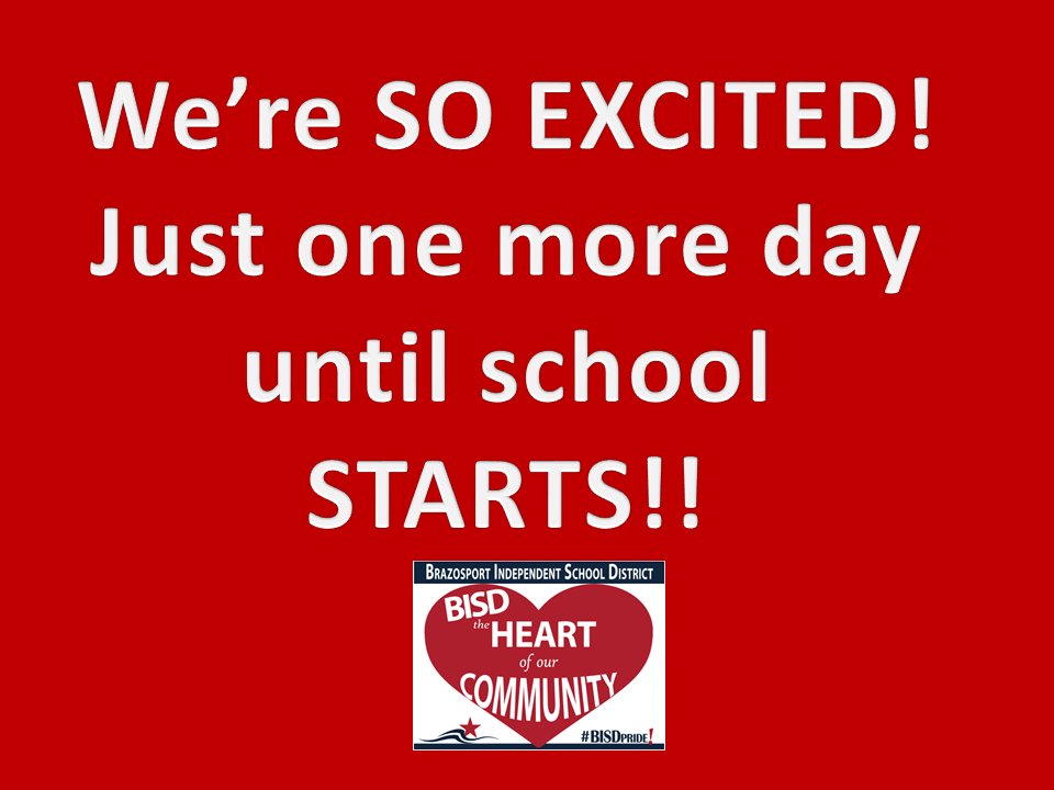 BrazosportISD's tweet photo. We just can't wait - virtual or face-to-face - school starts Wednesday, August 19!!!! https://t.co/sF4FaC49w4