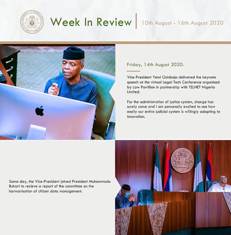 ProfOsinbajo's tweet photo. Here is a recap of some of the things we were up to last week.

Please follow the journey 👇🏾👇🏾👇🏾 https://t.co/4efim8lIIK