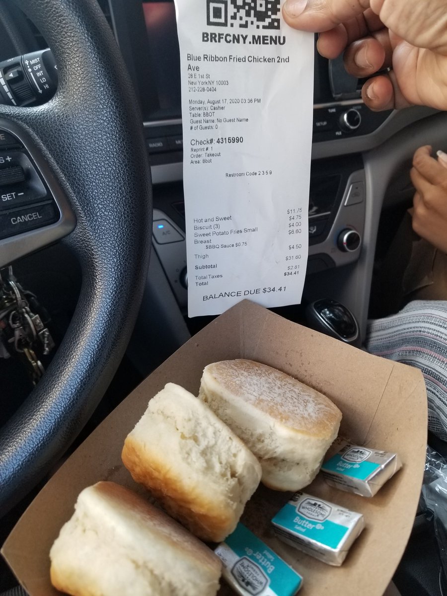 Cstbernard's tweet photo. @eatblueribbon  always love your food. Always delicious. But that picture is not what I received. Sorry not impressed by the butter biscuits. But everything else was great as expected. Thank you.. https://t.co/kImY9bblVM