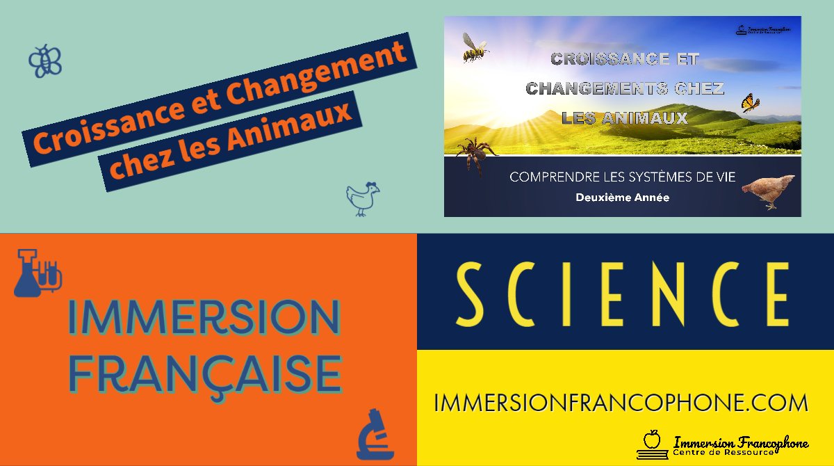 immersion Française/French Immersion. Science: Croissance et changements chez les Animaux/Growth and Changes in Animals. Now available: immersionfrancophone.com
#frenchimmerison #elementaryschool #Science