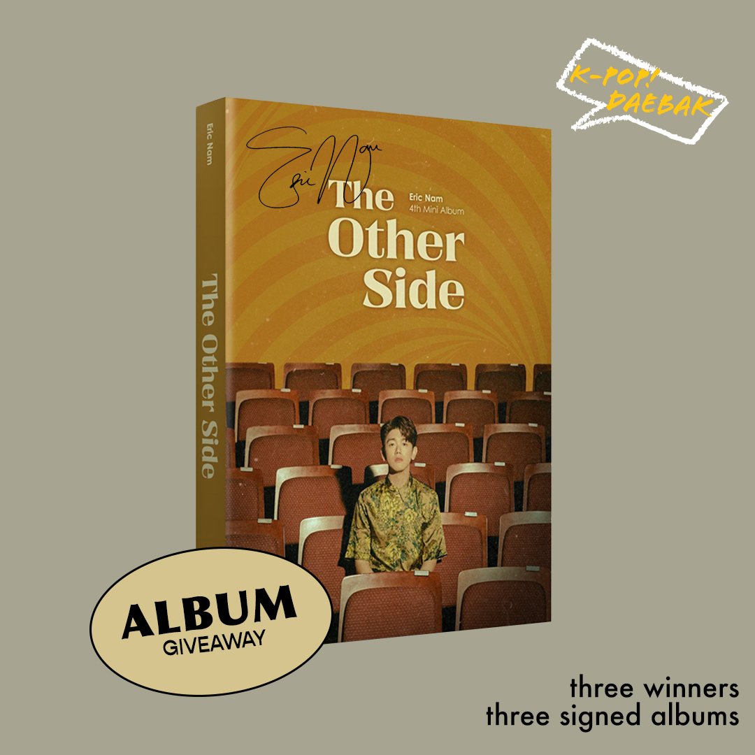 daebakshow's tweet photo. "#THEOTHERSIDE" SIGNED ALBUM GIVEAWAY ‼️
⠀
Do you want a SIGNED album? 😍 There will be 3 winners and each will receive a signed album from @ericnamofficial ✨
⠀
👉 For giveaway details: https://t.co/cIkndmDCUN
⠀
Thank you for supporting #DaebakShow and #DIVEStudios ❤️ https://t.co/tIoLbOnnxb