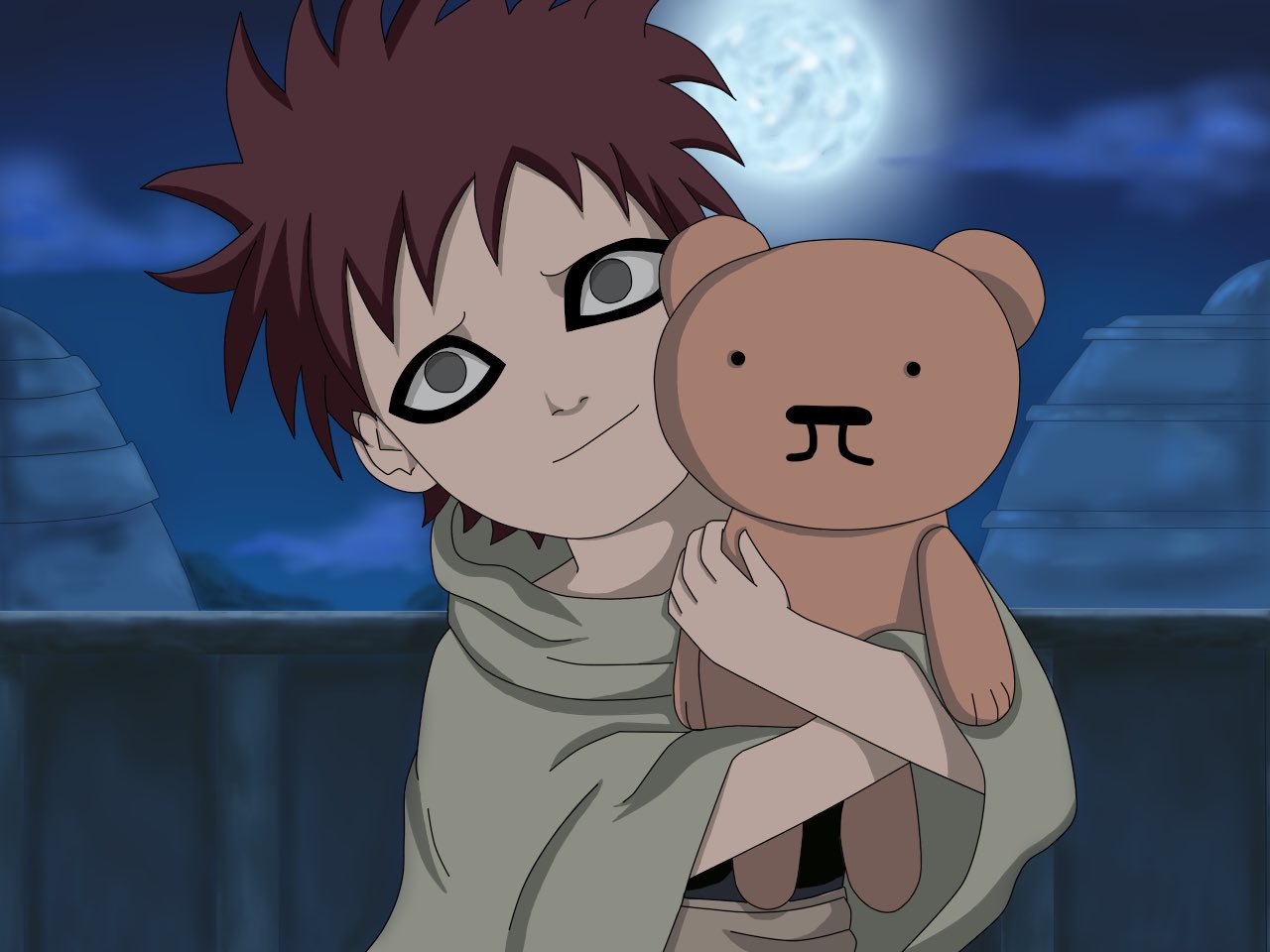 Kid Gaara holding Teddy Bear PNG Image