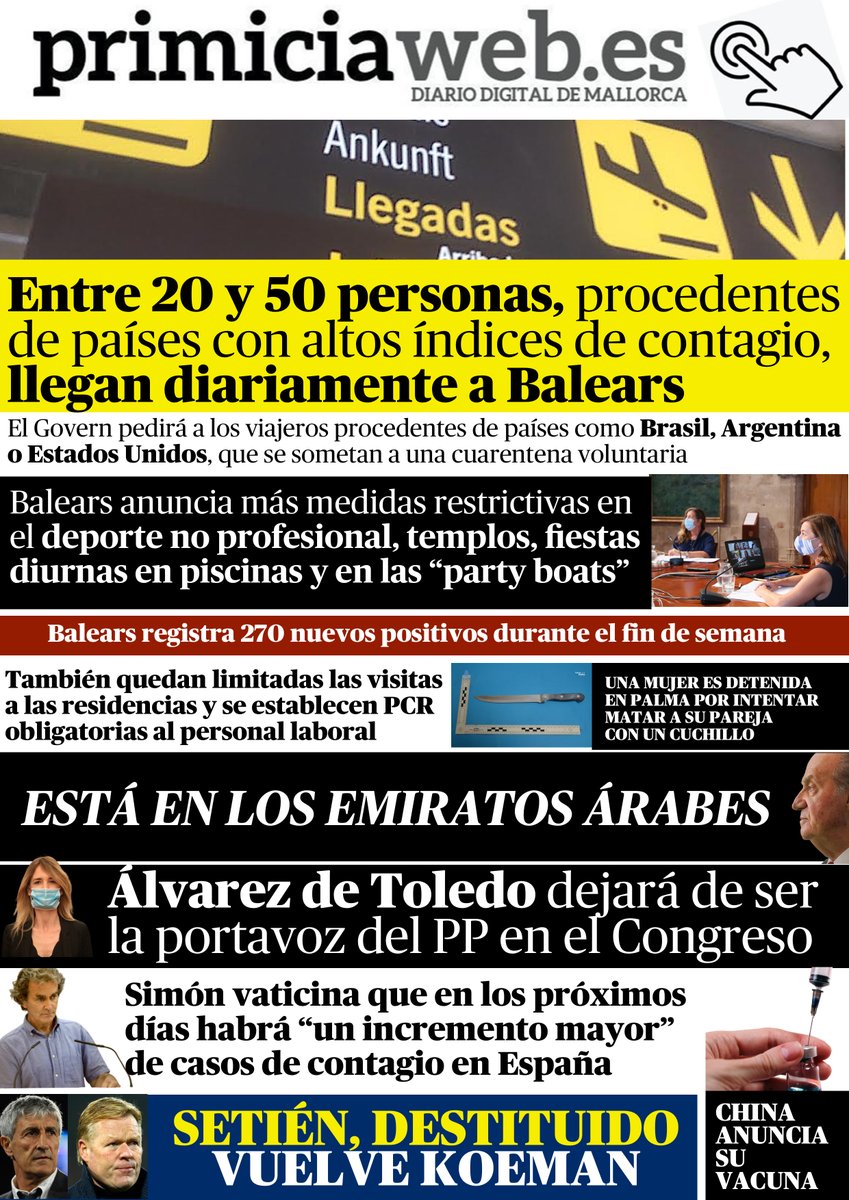 primiciaw's tweet photo. ▶️Noticias que debes conocer antes de que acabe el día
▶️https://t.co/cJpiPiU55M #Palma #Mallorca #Balears 👇 https://t.co/F3esfDe9zC