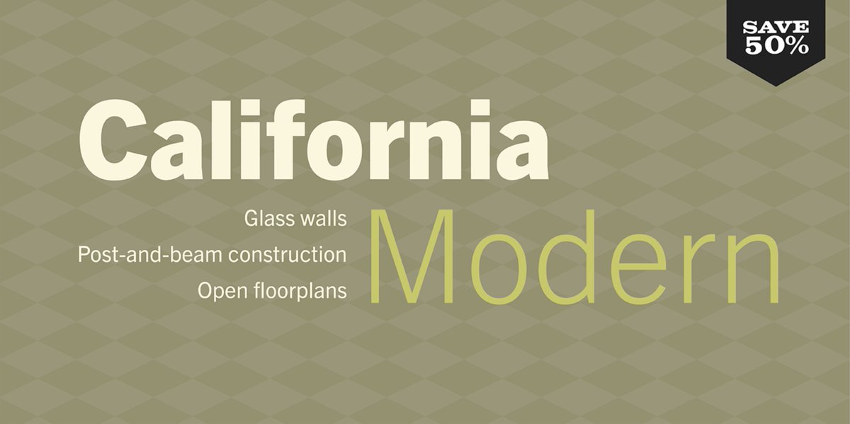 MyFonts's tweet photo. The great & under-appreciated Jackson Burke designed Trade Gothic in 1948, and it was impossible to miss throughout the years we associate with Mid-Century Modernism. It’s 50% off during our Type Through the Eras sale: https://t.co/UsQIDusH0J #typeeras https://t.co/d89yhB3aFi