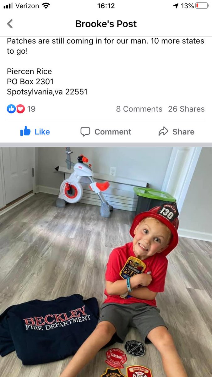 IrishEMT's tweet photo. @LaceyFireDist3 @LaceyPolice A friend of mine has a son who is trying to collect FD and PD patches from all 50 states.  He is in love with all things FF/LEO.  He’s had a rough start in life and getting patches makes his day.  Is there any way y’all could help this lil man out? https://t.co/CMaRSnIrsn