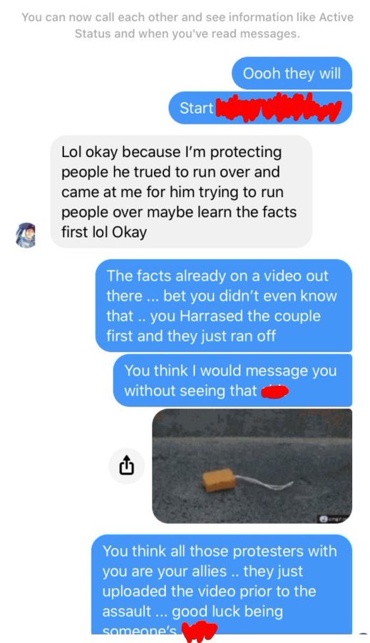 MARQUISE LEE LOVE aka “Keese Love” the BLM terrorist who kicked a guy unconscious in Portland found time to message someone about the assault. His response? "self defense, lol"