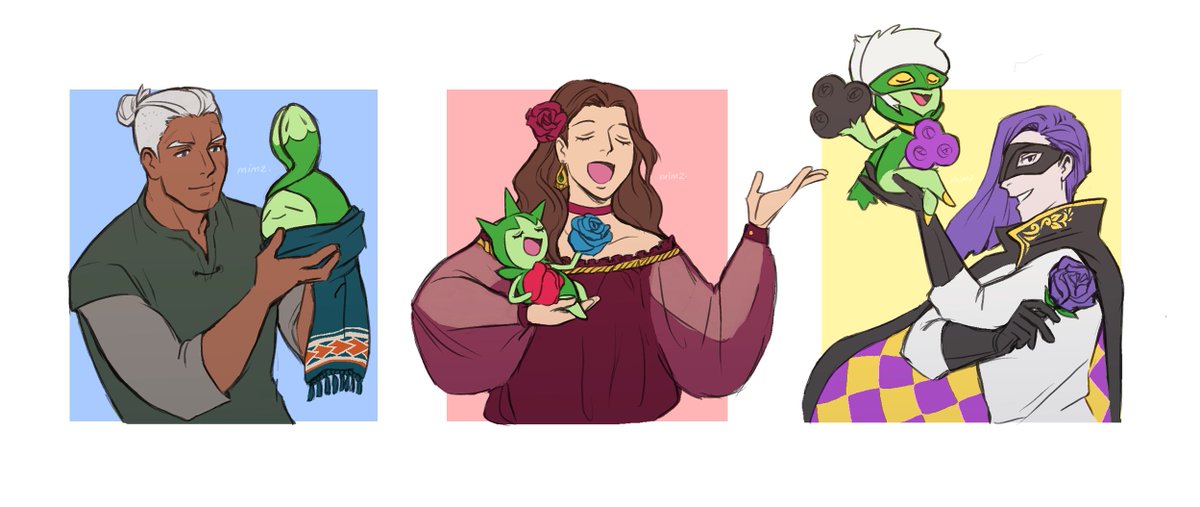 an impromptu stream request for Lorenz and Roserade turned into the evolution line! thank you <a href="/sylveos/">Alex (JJam) 🏳️‍⚧🍉</a>, @eeveebeth and <a href="/rachebones/">rache 🌿🪻</a> for your suggestions, and everybody else for tuning in 😊🌹