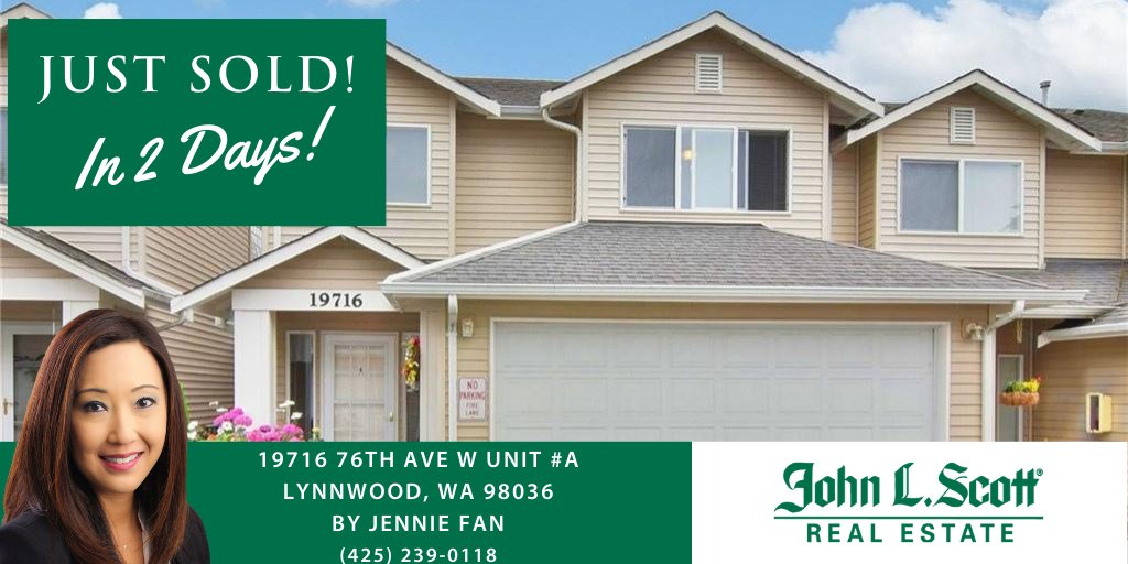 Just Sold! Great job, Jennie Fan!

#johnlscottrealestate #johnlscott #realestate #kenmore #homeforsale #houseforsale #pnw #realtor #broker #realtorlife #housing #home #listing #property #virtualhometour #Homebuyers #RealEstate #stayhome #covid19 #justsold #jlslynnwoodftw