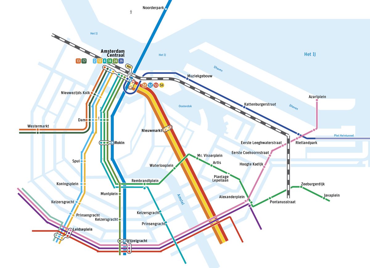LegendaStudio's tweet image. Progress on my #Amsterdam #transitmap, or #railmap perhaps. One with my own guides (I use Smart Guides, the grid, some math) and a clear picture of how I “block” everything. Can’t wait to smooth all those corners! Also, the waters of Amsterdam are an important part.