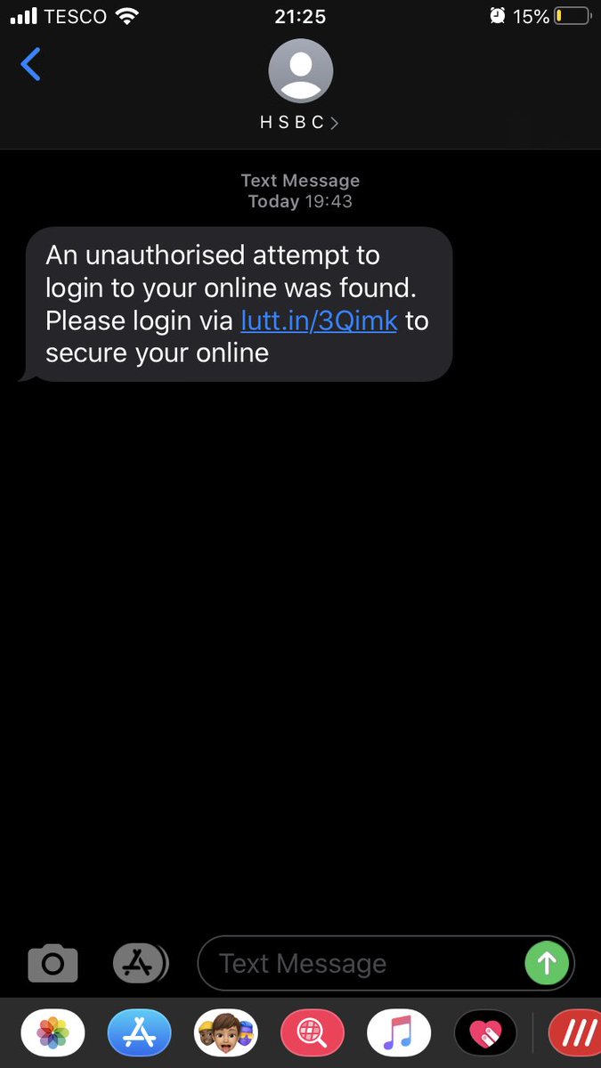 FlutterbyAimee's tweet photo. @HSBC_UK received this just. Scam obviously but in case it’s a new round of messages https://t.co/2cwoKznyzH