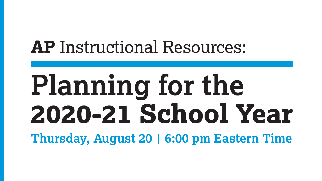Trevor Packer On Twitter Ap Teachers Can Attend A Free Webinar This Thursday To Prepare For The School Year Learn How The Ap Course And Exam Description And Ap Classroom Can Support