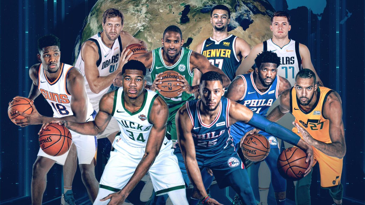 4) The 2020 NBA All-Star game featured 8 international players - 2 from Africa.Giannis Antetokounmpo (Greece)Luka Dončić (Slovenia)Joel Embiid (Cameroon)Rudy Gobert (France)Nikola Jokić (Serbia)Domantas Sabonis (Lithuania)Pascal Siakam (Cameroon)Ben Simmons (Australia)