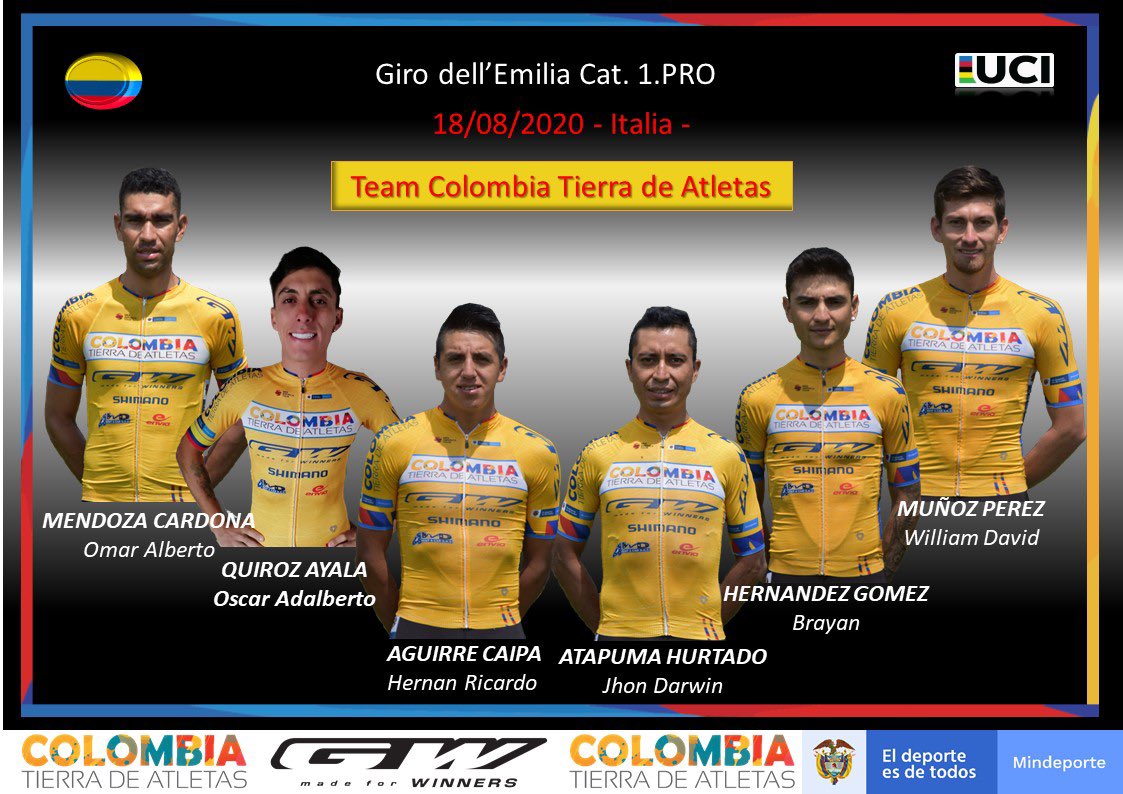 RuedasOro's tweet photo. Giro dell’Emilia 🚴🏻‍♂️ el próximo reto para el equipo #ColombiaTierraDeAtletas @TEAMGWSHIMANO @MinDeporteCol @pxbebida https://t.co/wE2bvmboc9