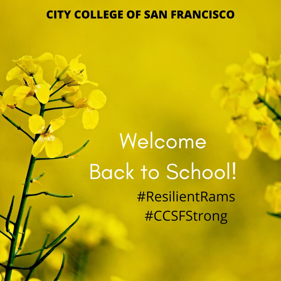 CCSFStudentsays's tweet photo. Welcome back to school fellow #resilientrams! It’s not too late to sign up for classes or apply for the Full-time student incentive! 

#ccsf #ccsfstrong https://t.co/qfKsVD3I3T