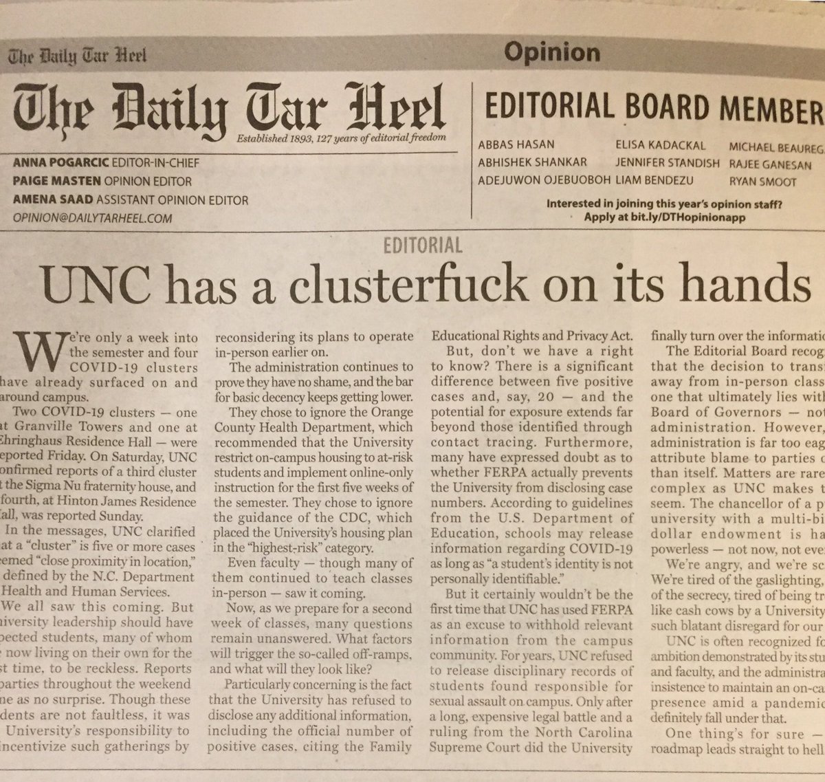 9) Ps. Here was today’s oped in the campus newspaper  that called it a ‘clusterfuck’